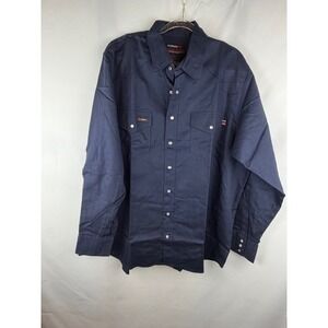Forge‎ FR Flame Resistant Work Shirt XXL Navy Blue Utility Industrial GorpCore